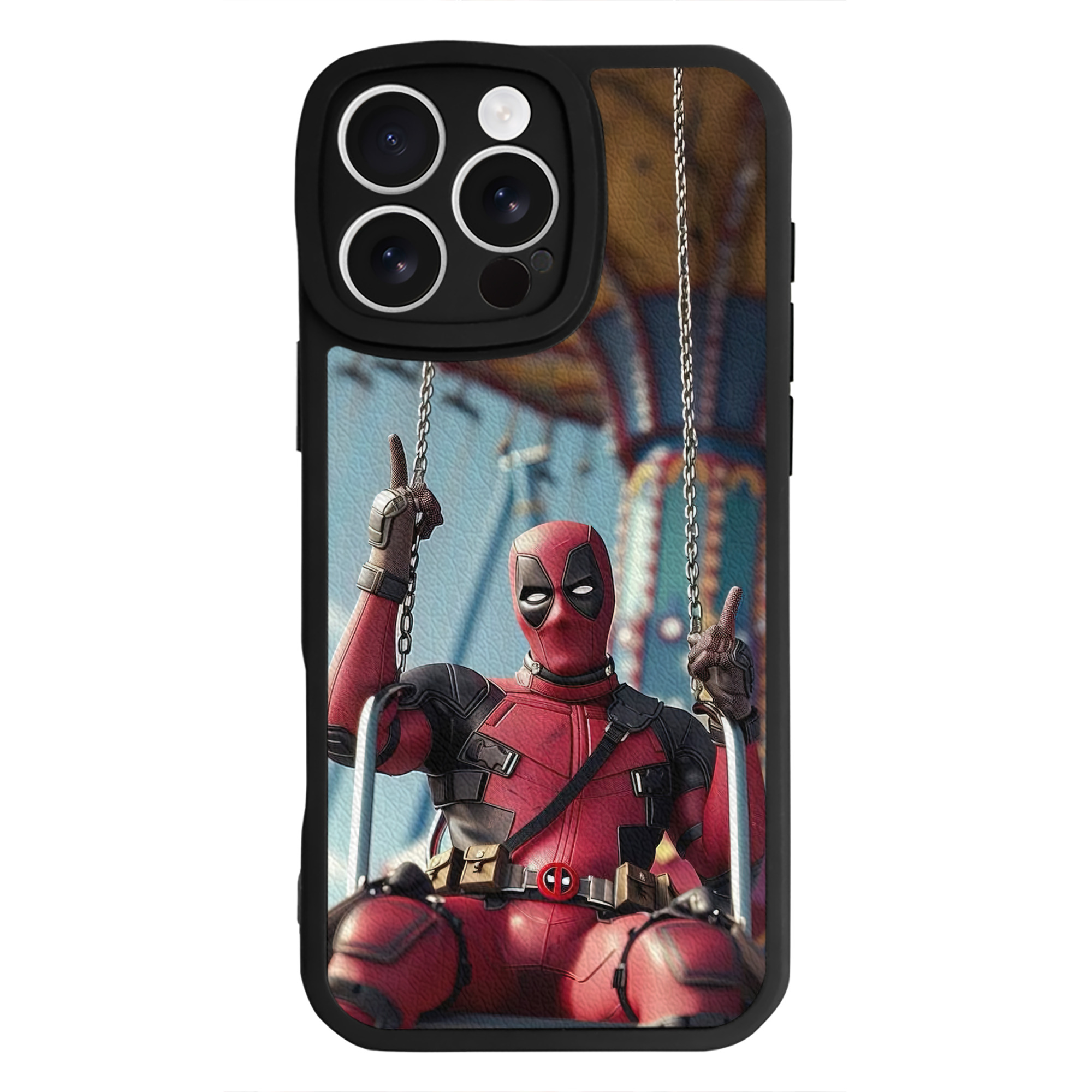 （画像用） Deadpool デッドプール 【iPhone 16シリーズ対応】シリコンスマホケース（レザー調） 材質：シリコン